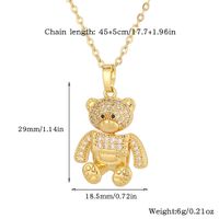Copper Casual Cute Little Bear Plating Pendant Necklace main image 7