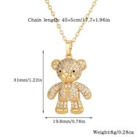 Copper Casual Cute Little Bear Plating Pendant Necklace main image 5