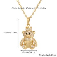 Copper Casual Cute Little Bear Plating Pendant Necklace main image 9