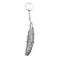 Retro Oversized Cool Style Feather Alloy Plating Silver Plated Bag Pendant Keychain sku image 1