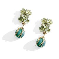 1 Pair Vintage Style Simple Style Flower Inlay Copper Zircon 18K Gold Plated Drop Earrings sku image 3