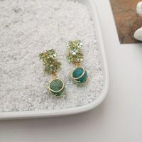 1 Pair Vintage Style Simple Style Flower Inlay Copper Zircon 18K Gold Plated Drop Earrings sku image 4