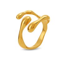 Edelstahl 304 18 Karat Vergoldet Einfacher Stil Irregulär Einfarbig Ringe sku image 1