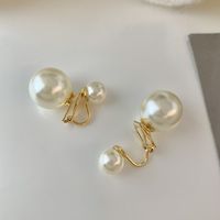 1 Paar Elegant Glam Luxuriös Runden Inlay Kupfer Perle 18 Karat Vergoldet Ohrclips main image 4