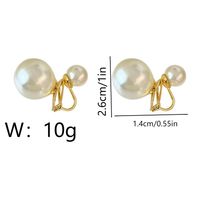 1 Pair Elegant Glam Luxurious Round Inlay Copper Pearl 18K Gold Plated Ear Cuffs sku image 1