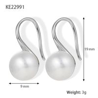 1 Pair Elegant Wedding Pastoral Round Inlay Imitation Pearl Pearl Zircon White Gold Plated Gold Plated Ear Studs Ear Hook sku image 5