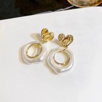 1 Pair Hawaiian Romantic Modern Style Irregular Heart Shape Inlay Alloy Artificial Rhinestones Gold Plated Drop Earrings main image 3