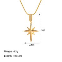 304 Stainless Steel 18K Gold Plated Simple Style Inlay Star Artificial Rhinestones Pendant Necklace main image 2