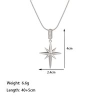 304 Stainless Steel 18K Gold Plated Simple Style Inlay Star Artificial Rhinestones Pendant Necklace main image 3