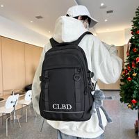 Large Solid Color Casual School Daily School Backpack sku image 3