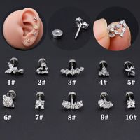 1 Piece Ear Cartilage Rings & Studs Classic Style Geometric Stainless Steel Copper Polishing Plating Inlay Zircon 18K Gold Plated Ear Cartilage Rings & Studs main image 2