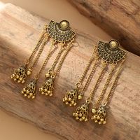 1 Pair Vintage Style Solid Color Tassel Hollow Out Alloy Drop Earrings main image 1