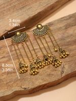1 Pair Vintage Style Solid Color Tassel Hollow Out Alloy Drop Earrings main image 2