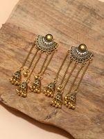 1 Pair Vintage Style Solid Color Tassel Hollow Out Alloy Drop Earrings main image 5