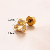 1 Piece Ear Cartilage Rings & Studs Classic Style Geometric Stainless Steel Copper Polishing Plating Inlay Zircon 18K Gold Plated Ear Cartilage Rings & Studs sku image 12