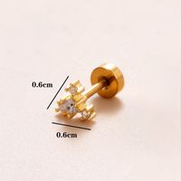 1 Piece Ear Cartilage Rings & Studs Classic Style Geometric Stainless Steel Copper Polishing Plating Inlay Zircon 18K Gold Plated Ear Cartilage Rings & Studs sku image 9