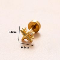 1 Piece Ear Cartilage Rings & Studs Classic Style Geometric Stainless Steel Copper Polishing Plating Inlay Zircon 18K Gold Plated Ear Cartilage Rings & Studs sku image 6