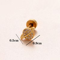 1 Piece Ear Cartilage Rings & Studs Classic Style Geometric Stainless Steel Copper Polishing Plating Inlay Zircon 18K Gold Plated Ear Cartilage Rings & Studs sku image 14