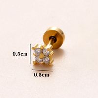 1 Piece Ear Cartilage Rings & Studs Classic Style Geometric Stainless Steel Copper Polishing Plating Inlay Zircon 18K Gold Plated Ear Cartilage Rings & Studs sku image 10