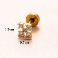 1 Piece Ear Cartilage Rings & Studs Classic Style Geometric Stainless Steel Copper Polishing Plating Inlay Zircon 18K Gold Plated Ear Cartilage Rings & Studs sku image 5