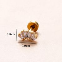 1 Piece Ear Cartilage Rings & Studs Classic Style Geometric Stainless Steel Copper Polishing Plating Inlay Zircon 18K Gold Plated Ear Cartilage Rings & Studs sku image 18