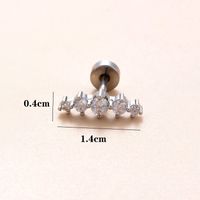 1 Piece Ear Cartilage Rings & Studs Classic Style Geometric Stainless Steel Copper Polishing Plating Inlay Zircon 18K Gold Plated Ear Cartilage Rings & Studs sku image 11