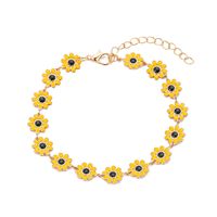 Kupfer 14 Karat Vergoldet Süß Süss Pastoral Blume Gänseblümchen Emaille Armbänder main image 9