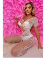 Women's Sexy Solid Color Sexy Lingerie Sets Holiday Hollow Out Ultra-thin High Waist See-Through Sexy Lingerie sku image 1