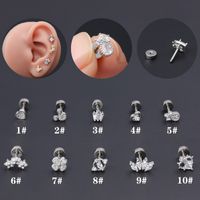 1 Piece Classic Style Heart Shape Polishing Plating Stainless Steel Copper Zircon 18K Gold Plated Ear Studs main image 3
