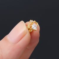 1 Piece Classic Style Heart Shape Polishing Plating Stainless Steel Copper Zircon 18K Gold Plated Ear Studs main image 5