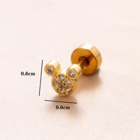 1 Piece Classic Style Heart Shape Polishing Plating Stainless Steel Copper Zircon 18K Gold Plated Ear Studs sku image 7