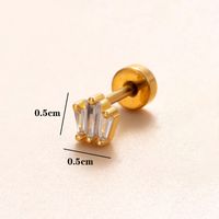 1 Piece Classic Style Heart Shape Polishing Plating Stainless Steel Copper Zircon 18K Gold Plated Ear Studs sku image 17