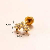 1 Piece Classic Style Heart Shape Polishing Plating Stainless Steel Copper Zircon 18K Gold Plated Ear Studs sku image 20