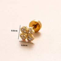 1 Piece Classic Style Heart Shape Polishing Plating Stainless Steel Copper Zircon 18K Gold Plated Ear Studs sku image 14