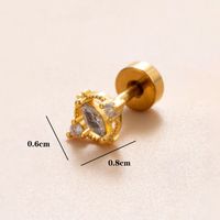 1 Piece Classic Style Heart Shape Polishing Plating Stainless Steel Copper Zircon 18K Gold Plated Ear Studs sku image 11