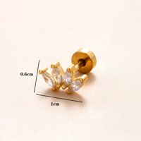 1 Piece Classic Style Heart Shape Polishing Plating Stainless Steel Copper Zircon 18K Gold Plated Ear Studs sku image 18