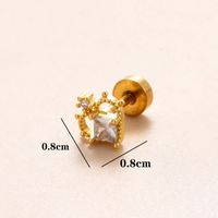 1 Piece Classic Style Heart Shape Polishing Plating Stainless Steel Copper Zircon 18K Gold Plated Ear Studs sku image 16