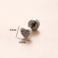 1 Piece Classic Style Heart Shape Polishing Plating Stainless Steel Copper Zircon 18K Gold Plated Ear Studs sku image 4