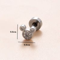 1 Piece Classic Style Heart Shape Polishing Plating Stainless Steel Copper Zircon 18K Gold Plated Ear Studs sku image 2