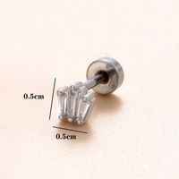 1 Piece Classic Style Heart Shape Polishing Plating Stainless Steel Copper Zircon 18K Gold Plated Ear Studs sku image 13