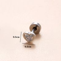 1 Piece Classic Style Heart Shape Polishing Plating Stainless Steel Copper Zircon 18K Gold Plated Ear Studs sku image 1