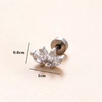 1 Piece Classic Style Heart Shape Polishing Plating Stainless Steel Copper Zircon 18K Gold Plated Ear Studs sku image 15