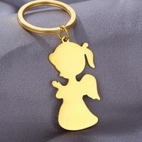 Simple Style Cartoon Stainless Steel Plating Carving 18K Gold Plated Keychain main image 1