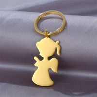 Simple Style Cartoon Stainless Steel Plating Carving 18K Gold Plated Keychain main image 6