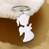 Simple Style Cartoon Stainless Steel Plating Carving 18K Gold Plated Keychain main image 3