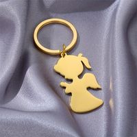 Simple Style Cartoon Stainless Steel Plating Carving 18K Gold Plated Keychain main image 7