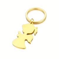 Simple Style Cartoon Stainless Steel Plating Carving 18K Gold Plated Keychain sku image 2