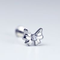 1 Piece Lip Rings Elegant Luxurious Shiny Starfish Butterfly Pure Titanium Inlay Zircon Lip Rings sku image 4