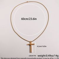 304 Stainless Steel 18K Gold Plated Casual Simple Style Cross Pendant Necklace main image 2