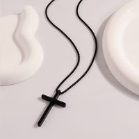 304 Stainless Steel 18K Gold Plated Casual Simple Style Cross Pendant Necklace main image 4